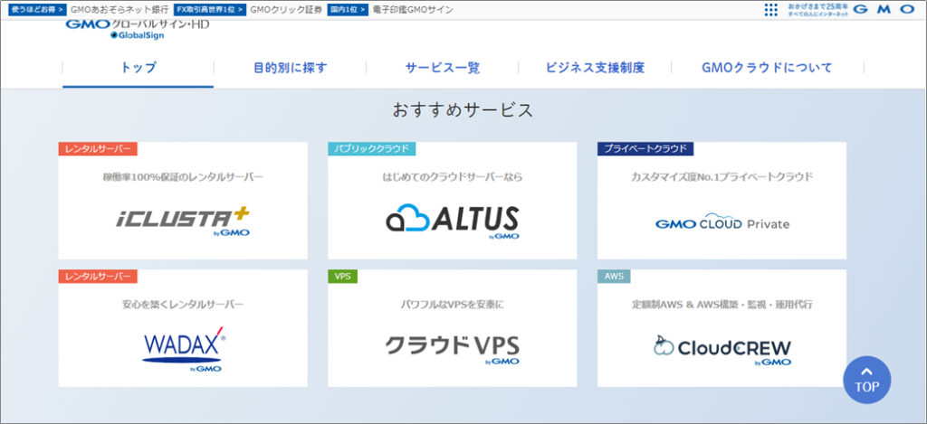 GMOグローバルサイン・HD株式会社様がUSERGRAMで分析をされているサイト(https://www.gmocloud.com/)