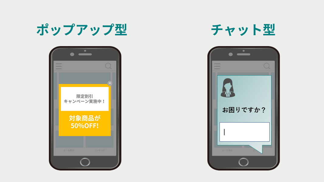 Web接客ツール　ポップアップ型とチャット型の特徴