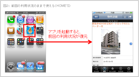 前回の利用状況のままで使える（HOME’S）