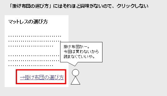 「掛け布団の選び方」というテキストリンク