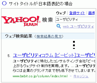 サイトタイトルが日本語表記の場合